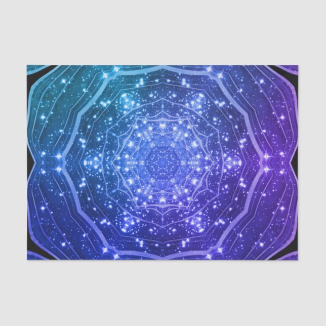 Purple Ombre Galaxy Geode Night Sky Tissue Paper (Front)