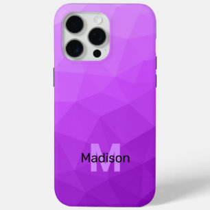 Purple ombre geometric mesh pattern Monogram iPhone 15 Pro Max Case