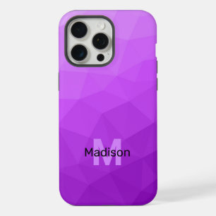 Purple ombre geometric mesh pattern Monogram iPhone 15 Pro Max Case