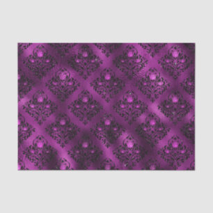 Purple Ombre Glam Glitter Damask Pattern Tissue Paper