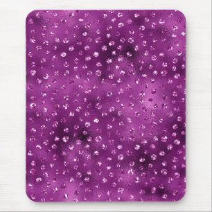 Purple Ombre Glam Glitter Polka Dots Pattern Mouse Mat