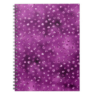 Purple Ombre Glam Glitter Polka Dots Pattern Notebook