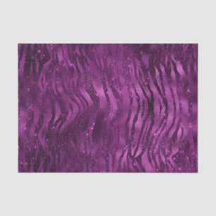 Purple Ombre Glam Glitter Tiger Stripes Pattern Tissue Paper