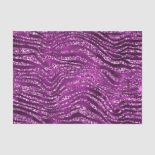Purple Ombre Glam Glitter Tiger Stripes Pattern Tissue Paper