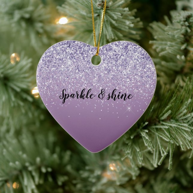Purple Ombre Glitter Ceramic Tree Decoration (Tree)