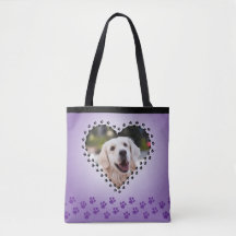 Purple Ombre Heart Paw Prints Custom Dog Mum