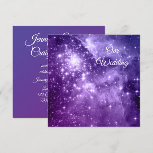 Purple Ombre Stars Celestial Wedding Invitation