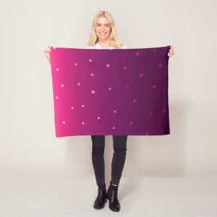 Purple ombre stars fleece blanket