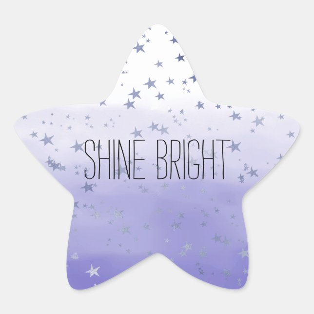 Purple Ombre Stars Star Sticker (Front)