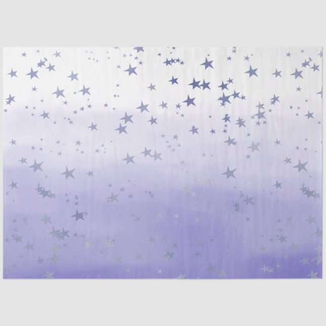 Purple Ombre Stars Tissue Paper (Front)