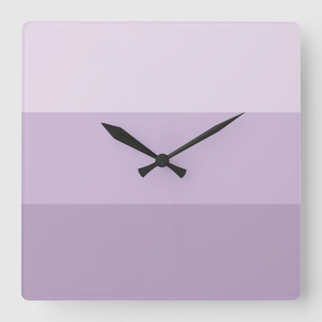 Purple Ombre Striped Square Wall Clock (Front)