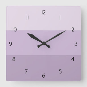 Purple Ombre Striped Square Wall Clock