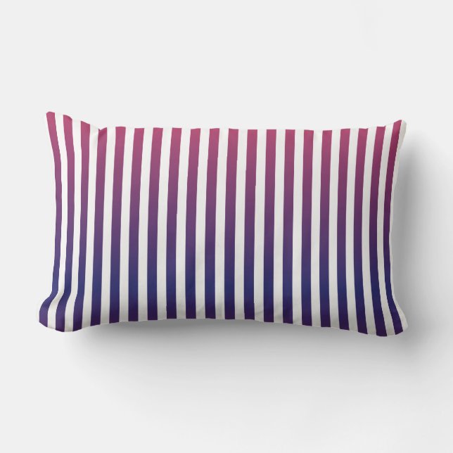 Purple Ombre Stripes Pattern Lumbar Cushion (Front)