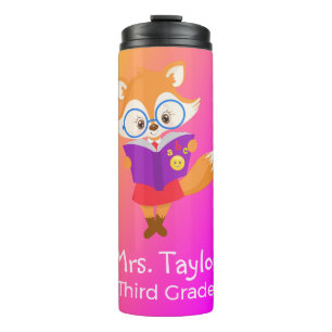 Purple Ombre Teacher's Gift Fox Thermal Tumbler