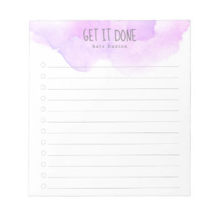 Purple Ombre Watercolor To-Do List Notepad