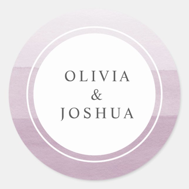Purple Ombre Wedding Envelope Seal (Front)