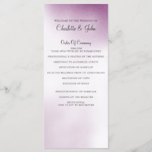 Purple Ombre Wedding programs Programme