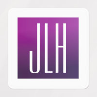 Purple Ombre & White Initials or other Text