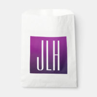 Purple Ombre & White Initials or other Text