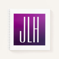 Purple Ombre & White Initials or other Text