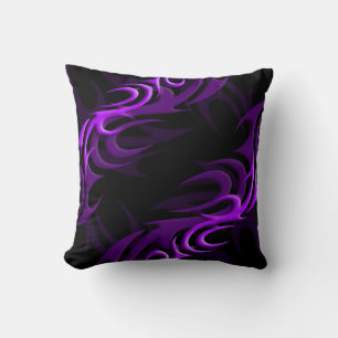 Purple on Black "Smoke" Pillow