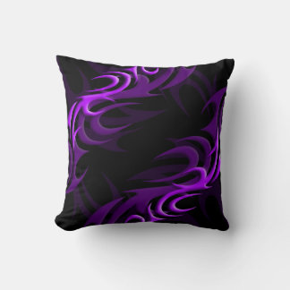 Purple on Black "Smoke" Pillow