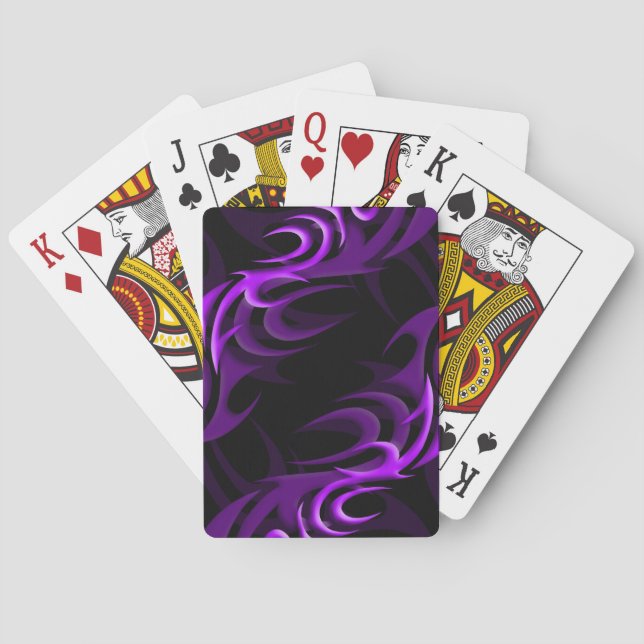 Purple on Black "Smoke" Playing Cards (Back)