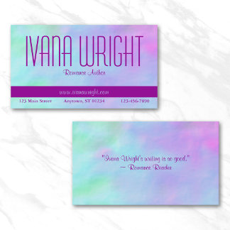 Purple on Blues Author Business Card