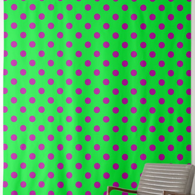Purple On Green Polka Dots Pattern Design  Fabric (Creator Uploaded)
