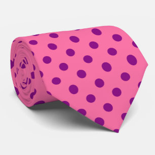 Purple On Pink Polka Dots Pattern Design Tie