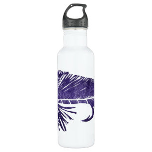 "Purple on White Matuka" Streamer Fly" Bottle