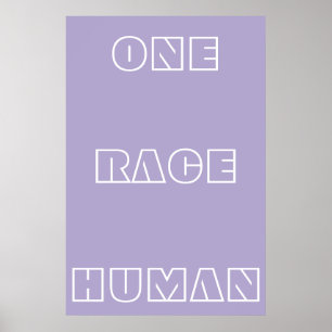 Purple One Race Human Quote Text Poster