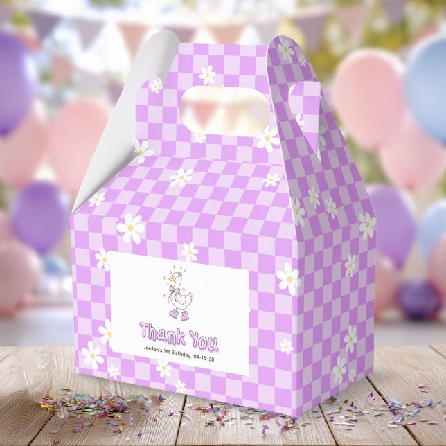 Purple One Silly Goose - Girl First Birthday  Favour Box (Purple One Silly Goose. Girl First Birthday Favor boxes.)
