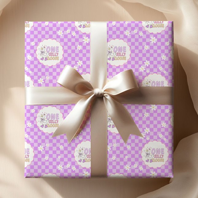 Purple One Silly Goose-Girl's First Birthday Wrapping Paper (Purple one silly goose wrapping paper.)