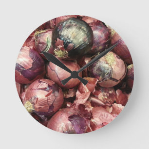 Purple Onion Round Clock
