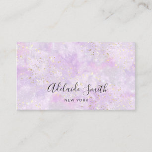 purple opal faux glitter business card