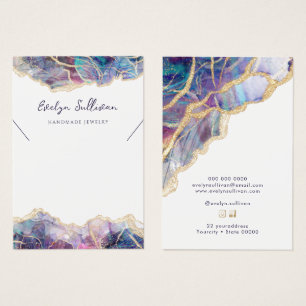 Purple opal necklace display card