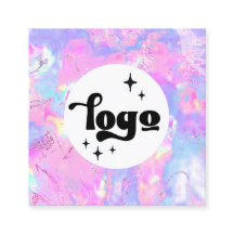 purple opal square business card