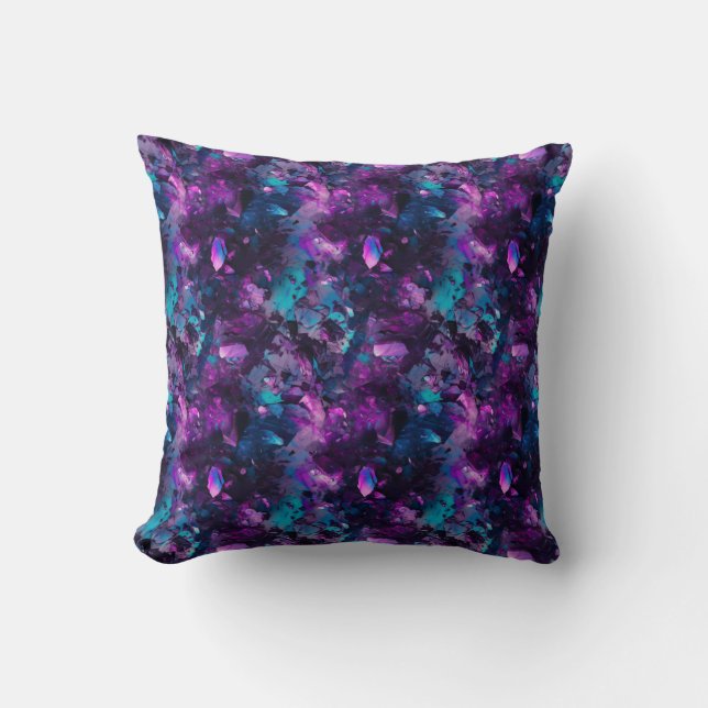 Purple Opal Water Pillow - Abstract Crystals (Front)