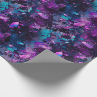Purple Opal Water Wrapping Paper Abstract Crystals
