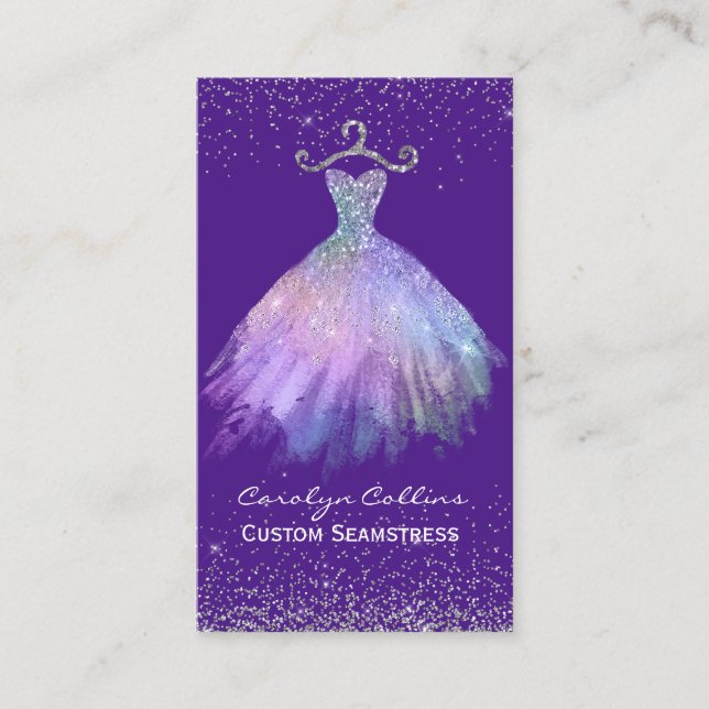 Purple Opulent Seamstress Business Card (Front)