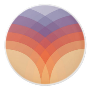 Purple, orange and blue colourful pastel arches ceramic knob