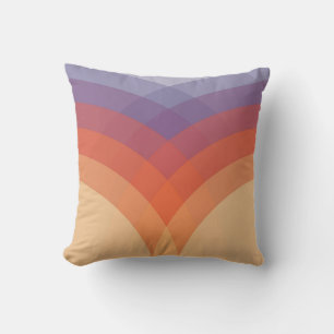 Purple, orange and blue colourful pastel arches cushion