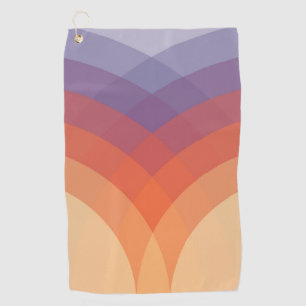 Purple, orange and blue colourful pastel arches golf towel