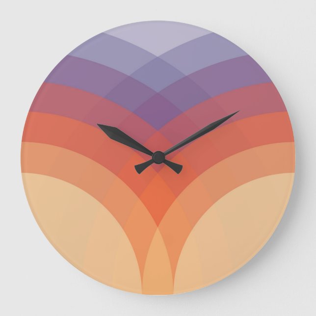 Purple, orange and blue colourful pastel arches large clock (Front)