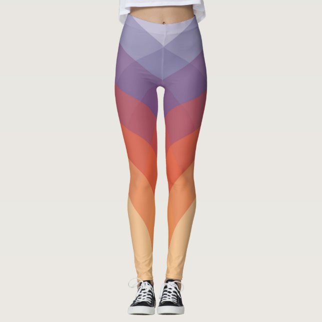 Purple, orange and blue colourful pastel arches  leggings (Front)