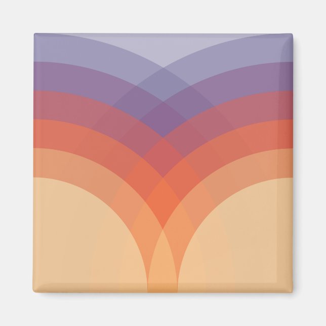 Purple, orange and blue colourful pastel arches magnet (Front)