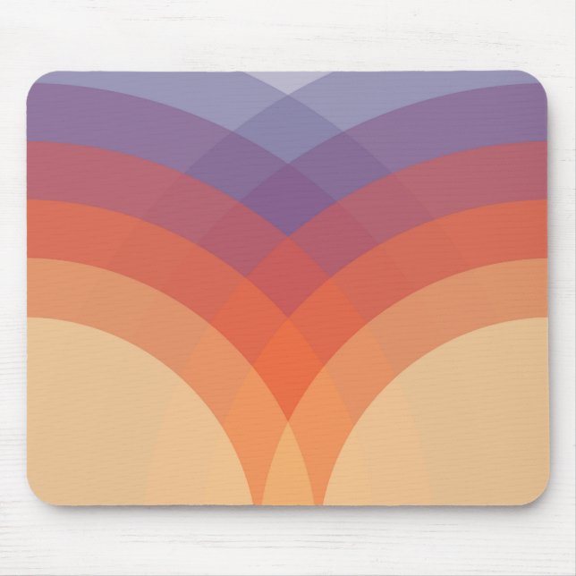 Purple, orange and blue colourful pastel arches mouse mat (Front)