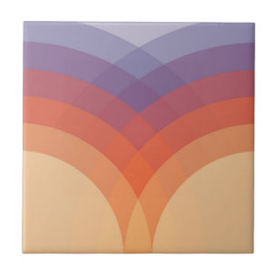 Purple, orange and blue colourful pastel arches tile