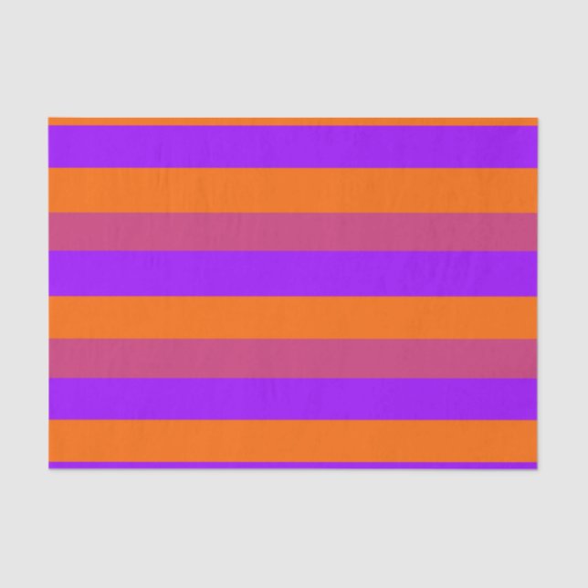 Purple, Orange and Pink  Stripes Tissue Paper (Front)